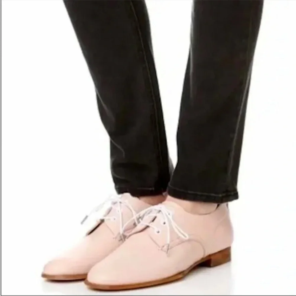 NWT rag & bone Audrey Oxfords Leather Soles in light blush pink Size 6.5 or 8